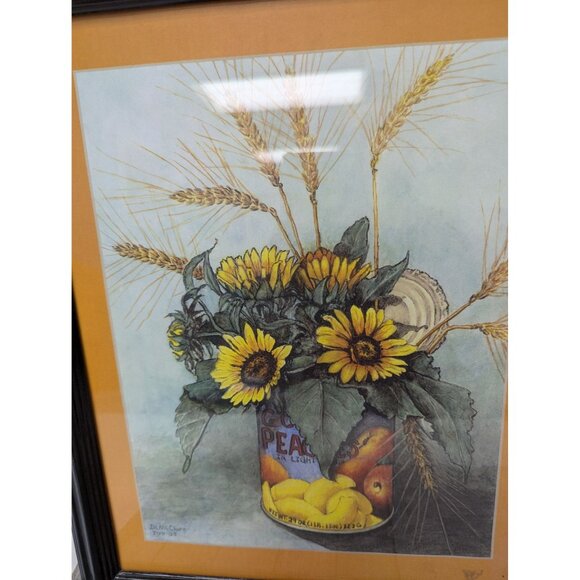 Jane McClure Jane's Prints Sunflowers Wheat Tin Can Farm Country Framed Print - Picture 2 of 3